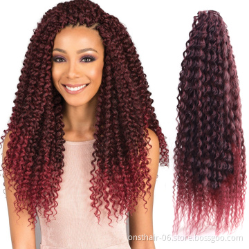 wholesale Synthetic pre passion twist brazilian braid  Curly Crochet Hair 20inch Ombre Brazi Braiding Hair Extensions for  Women
